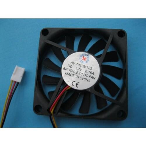 20 Pcs Brushless DC Cooling Fan 12V 7010S 13 Blades 70x70x10mm 3 pin Sleeve-bearing