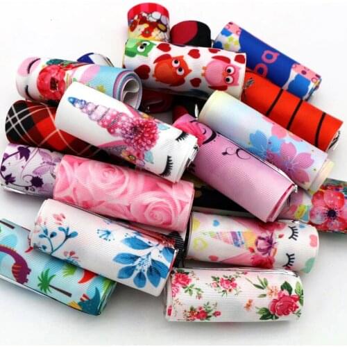 3/4 75mm mix cartoon ribbon 10 yards DIY handmade materials crafts headwear hair bow clothing materials Grosgrain tape