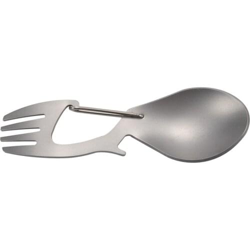 3 In 1 Camping Picnic Titanium Spoon Tableware Titanium Fork Ultralight Pure Titanium Or Stainless Steel Spork