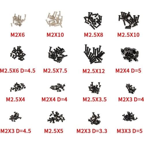 320Pcs/Set Laptop Computer Notebook Screws Kit Assemble Fastening Flat Head Black Repair Case for IBM Dell Lenovo Samsung