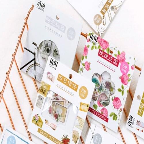 40pcs/pack Multi Self-adhesive Scrapbooking Sticker DIY Decorative Label Seal Sticker For Diary Album Bookmark Stationery