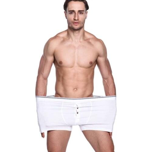 2018 4xL-5XL Big Size Men Shorts solid color Front Fly Opening Men Boxers Open cotton Underwear Male Underpants 6pcs lot