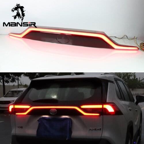 Car LED Rear bumper lights Rear Fog Lamp Auto Brake Reflector For Toyota RAV4 RAV 4 2019 2020 Rear Bumper Trunk Tail Light