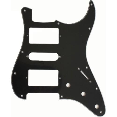 Free Shipping SSS/SSH/HSH/HH 64 US standard Black 3ply ST guitar pickguard with thick full aluminum shield