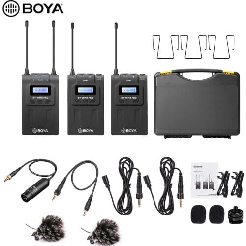 BOYA BY-WM8 Pro K2 UHF Wireless Microphone System Omni-directional Lavalier Microphone for ENG EFP DV DSLR