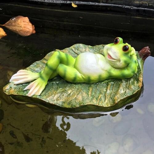 Frog Ornaments Outdoor Garden Decoration Fish Tank Water Feature Fish Pond Decoration Creative Cartoon Animal Floating Frog