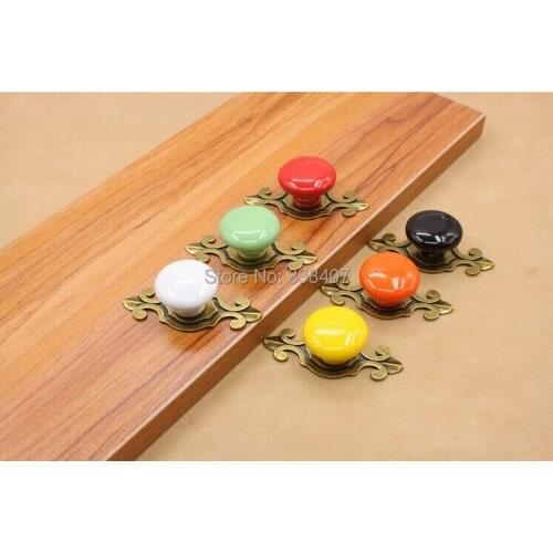 Antique Bronze Candy Color Drawer Knobs Decorative Ceramic Knobs