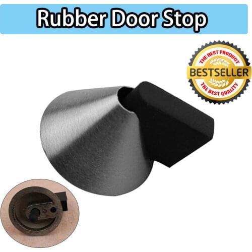 Zinc Alloy Door Stop Holder Floor Mount Bumpers Wall Protector Shockproof Office Home Door Stopper