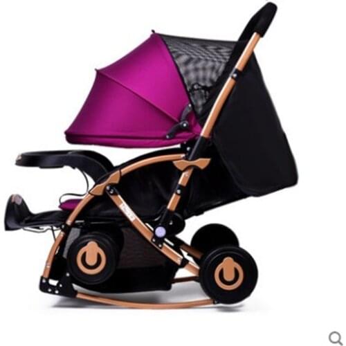 Baby stroller multi-function can sit and lie down and can shake and fold the two-way children baby stroller