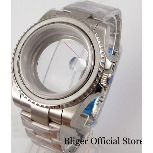 SUB 40mm BLIGER Brand Automatic Watch Case for NH35A Seeing Backcover Screw Crown Unidirectional Bezel Sapphire Glass