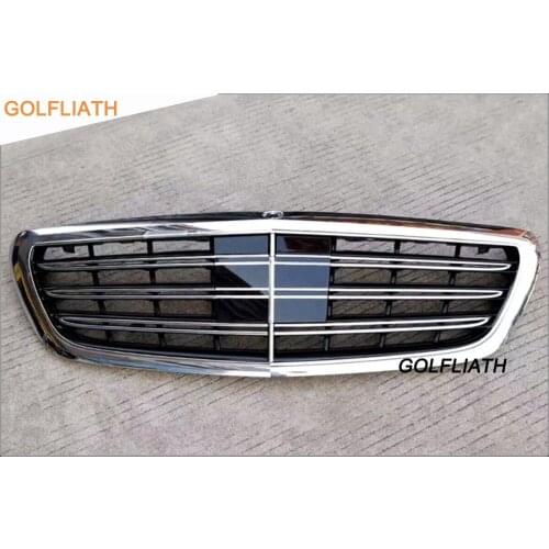 GOLFLIATH W222 S65 Chrome ABS Racing Grille For Benz S Class W222 2014 2015 S500