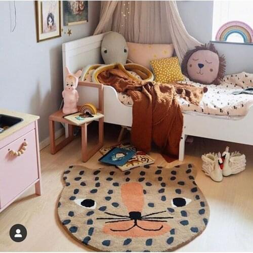 Play Mat Cartoon Animal Baby Mat Newborn Infant Crawling Blanket Cotton Round Floor Carpet Rugs Mat for Kids Room Nursery Decor