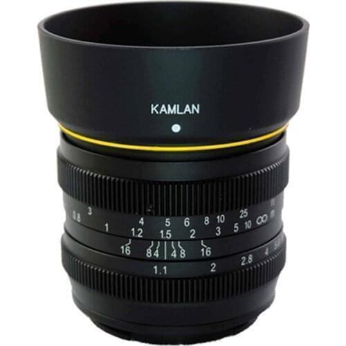 Kamlan 50mm f1.1 APS-C aperture manual focus lens for Canon EOS-M