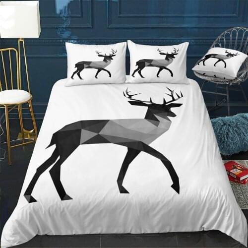 Deer Geometric Bedding Set For Bedroom Soft Bedspreads For Double Bed Home Duvet Cover Quality Quilt Cover+Pillowcasex2