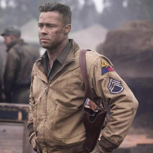 WW2 US Military Army Soldier Jacket Cosplay, Screen Replica of Brad Pitt Fury Movie Tank Casual Flight Field Training Uniform