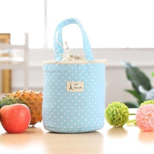 Cartoon Dot Lunch Bags Thermal Insulated Cooler Bags Women Kids Lunch Tote Fruit Foods Container Bags Patterns Bags Canvas Lkeep