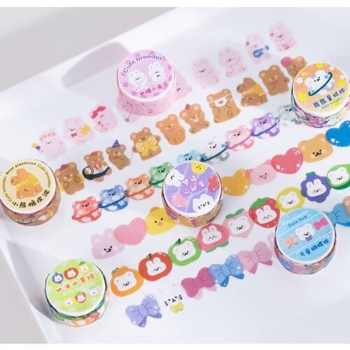 100 pcs Stickers /Roll Cartoon Animals Cakes Hand Account DIY Material Decoration Stickers Label For Computer Cups