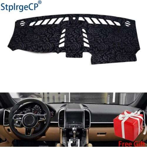 Rose Pattern Non-slip Car Dashboard Cover Dash Mat Pad DashMat ANti-UV Car Sticker for Porsche cayenne 2011-2016 Car Styling