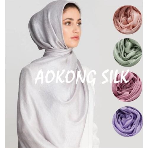 New High Quality Soft Silk Linen Shinny Solid Plain Shawls Oversize Muslim Headband Wraps Hijab Scarves