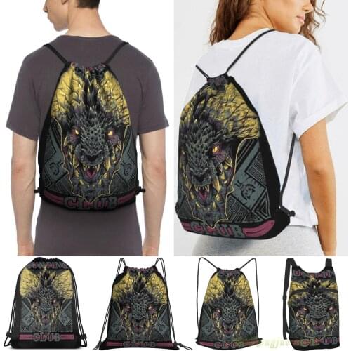 Hunting Club Nergigante Women Drawstring Sackpack Gym Bags Men Outdoor Travel Backpacks For Training Fitness Swimming Bag