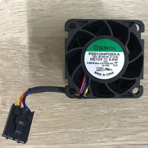 Original Cooling Fan PSD1204PQBX-A 9.6W 12V 40*40*28mm 4Pin T705N N229R For PowerEdge R210