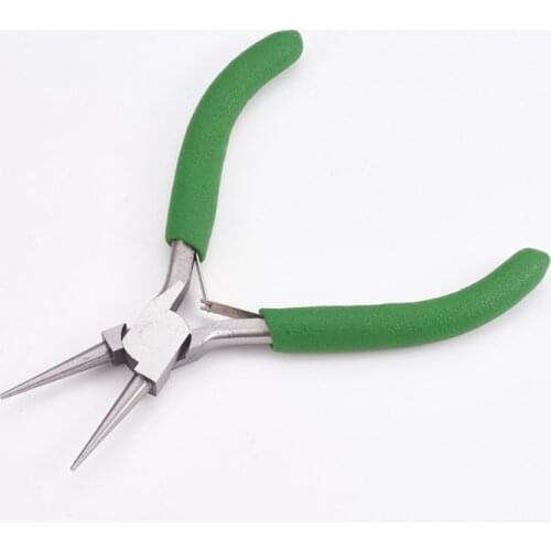 Carbon Steel Round Nose Pliers Hand Tools Polishing Jewelry Making Tools 11.5x8.9x0.9cm