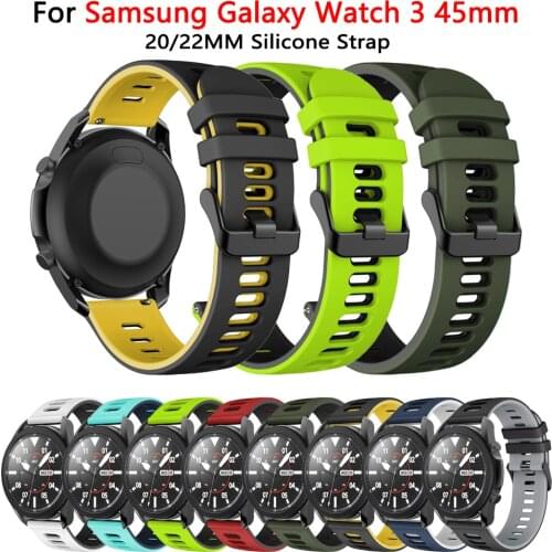 2021 New Color 22mm 20mm Band For SAMSUNG Galaxy Watch 3 45mm Soft Silicone Watch Strap For Amazfit Bip GTR 42mm 47mm/huawei gt