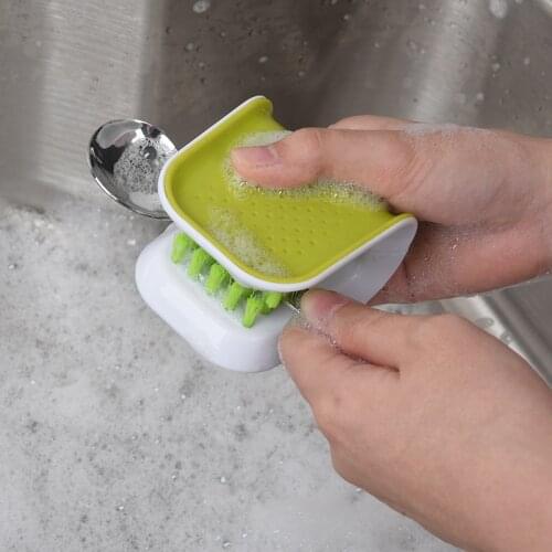 Home Kitchen Cleaning Brushes U-Shaped Chopsticks Knife Brush Tool And Cutlery Hand Cleaning Brush Set Green Safety Cleaner