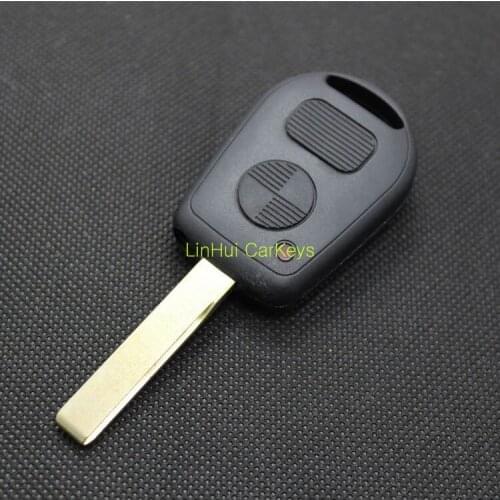 PINECONE For BMW 7 Series M3 Z4 E31 E32 E34 E36 E38 E39 E46 2 Buttons Uncut Brass Blade Remote Blank Key ABS Shell 1Pc