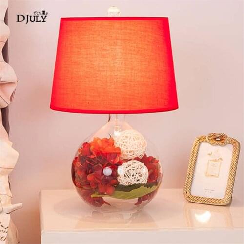 Nordic Flower group Glass bottle table lamp for living room study office home deco romantic bedroom lamp led makeup table light
