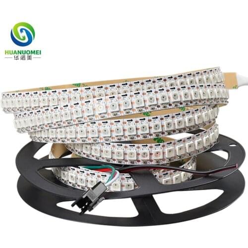 2M 144LEDs/m WS2812B LED Strip WS2812 5050 SMD RGB Pixel Light TV WS2811 Flexible Tape Lamp DC5V White PCB Non-waterproof IP20