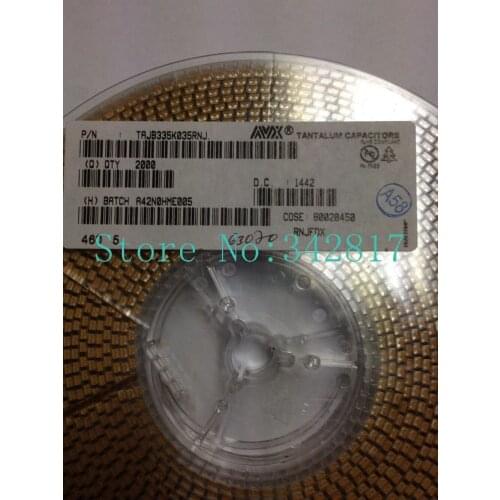 TAJB335K035RNJ CAP TANT 3.3UF 35V 10% 1210 Tantalum Capacitors Size B 100pcs
