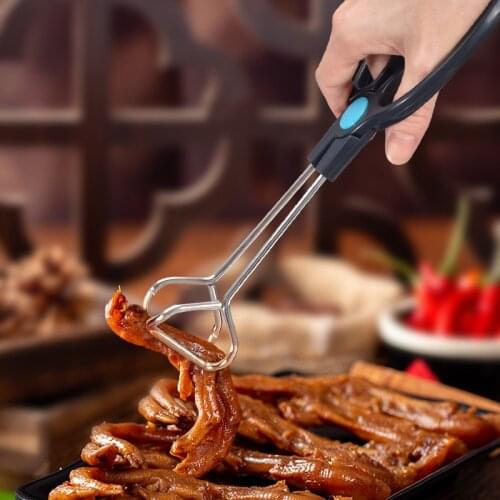 Stainless Steel Heat-Resistant BBQ Food Tong Multifunction Salad Bread Steak Clamp Barbecue Clip Baking Tool Kitchen Gadget
