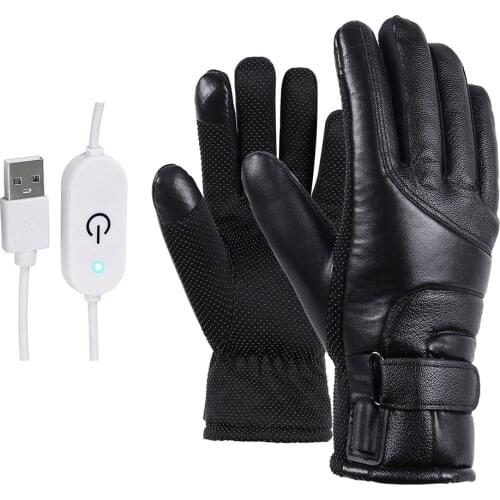 GlovesWindproof Cycling Skiing Warm Heating Touch Screen Battery Gloves USB Powered Riding Gloves Winte Electric Gloves 2021