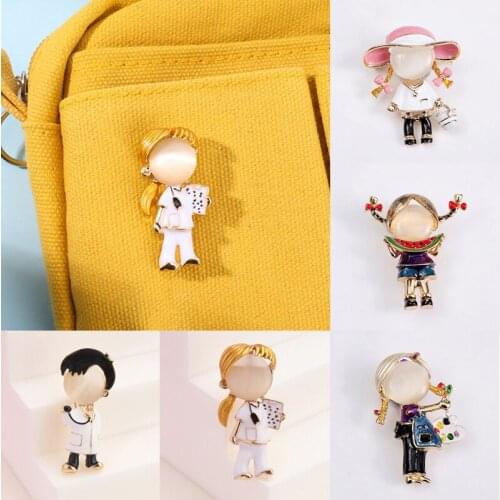 1 Piece Cartoon Creative Opal Enamel Doctor Boys And Girls Brooches Medical Pin Nurse Jewelry Fashion Gift Brooch Pins