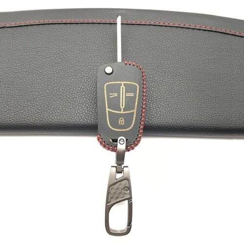 100% Leather Remote Folding Car Key Cover Case For Opel Astra H J G Insignia Vectra C Corsa D Zafira B Signum Vauxhall 3 Button