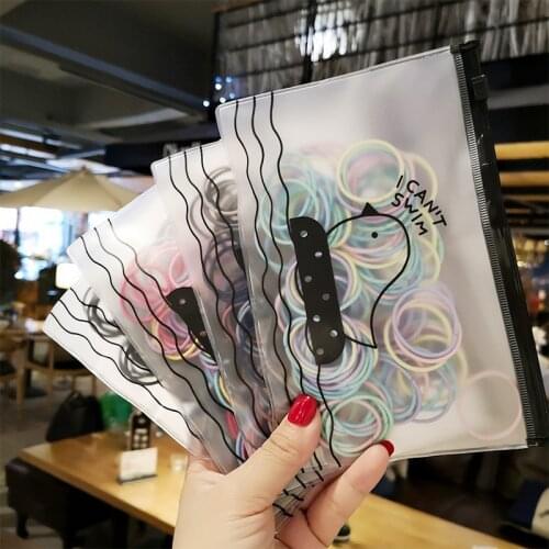 100pcs/bag Pure Color Elastic Hair Bands Rubber Hair Ties For Kids Women Simple Hair Rope Ring Children Hair Accessories