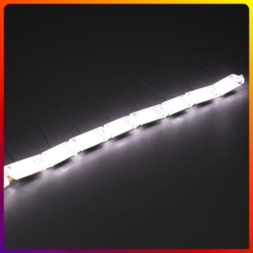 2pcs Car Flexible waterproof Switchback LED Knight Rider Strip Light for Headlight Sequential Flasher Dual Color DRL Turn Signal