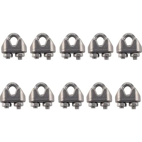 40pcs/box Universal M3 Stainless Steel Wire Rope Cable Clip Clamp Corrosion Resistant