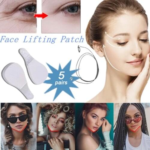 5 Pairs Invisible Neck Women Slimming Chin Anti-wrinkle V-Shape Line Lifting Stickers Face Lift Tape Skin Care Tools