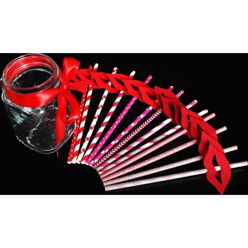 50 pcs/lot Party Supplies Red Lips Straws Disposable Drinking Straws Birthday Wedding Decoration Supplies