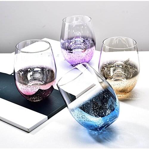 500ml Creative Starry Sky Gradually Changes Color Glass Water Cup Breakfast Milk Oatmeal Glass Juice Drink Cup Office Coffee Mug