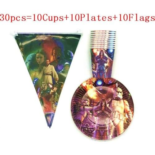 60pcs/30pcs Star Wars Theme 20 people Tableware Set Happy Birthday Party Boys Favors Plates Decoration Flags Baby Shower Cups