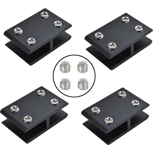 Brand New 8PCS 180° Aluminum Alloy Glass Clamps Clips Board Frame Glass Shelf Holder Support Brackets Connectors No Drilling