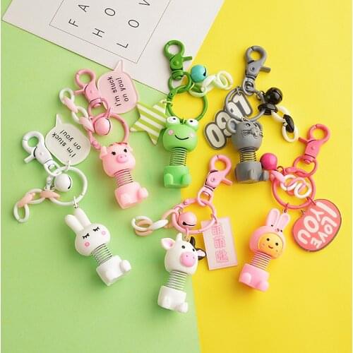 Cartoon Animal Keychain Colorful Acrylic Lovely Animals Keychains For Women Girl Key Chain Car Key Ring Bag Pendant Jewelry