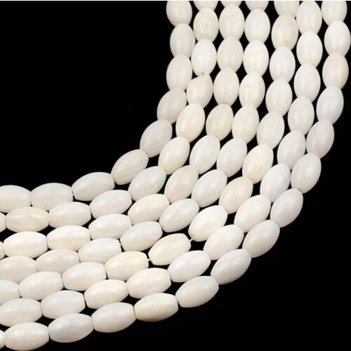 6x9mm Rice Shaped Natural Stone Shell Beads Loose Beads For Jewelry Making DIY Bracelet Necklace Ear Studs Accessories