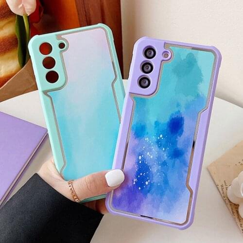 Luxury Watercolor Colorful Phone Case For Samsung S10 S20 S21 Plus Note 10 20 Ultra A50 A51 A71 A70 A20 Shockproof Soft Cover