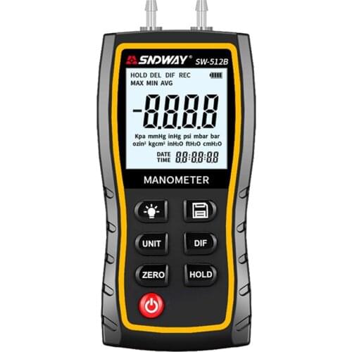 SNDWAY Manometer Digital Differential Air Pressure Gauge Hand-held Negative Vacuum Press Gauge Meter Monitoring Manometro