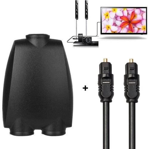 Digital SPDIF Optical Audio Splitter 2 Way Toslink Splitter Adapter 1 input 2 Output SPDIF Optical Cable Splitter Hub for CD DVD