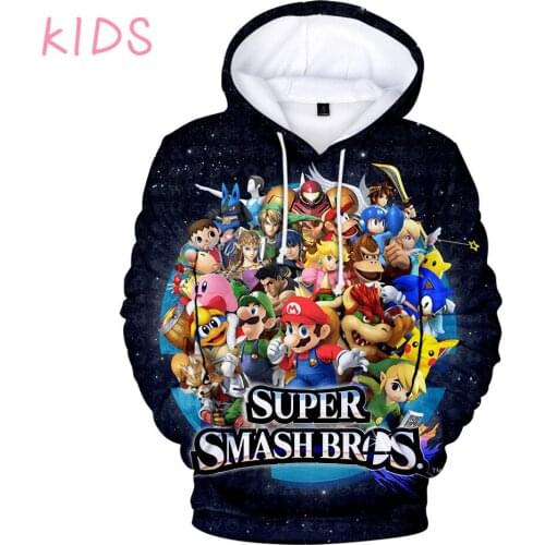 3 To 14 Years Kids Hoodies Super Smash Bros. Ultimate 3D Game Print Hoodie Sweatshirt Boys/Girls Cartoon Harajuku Teen Clothes